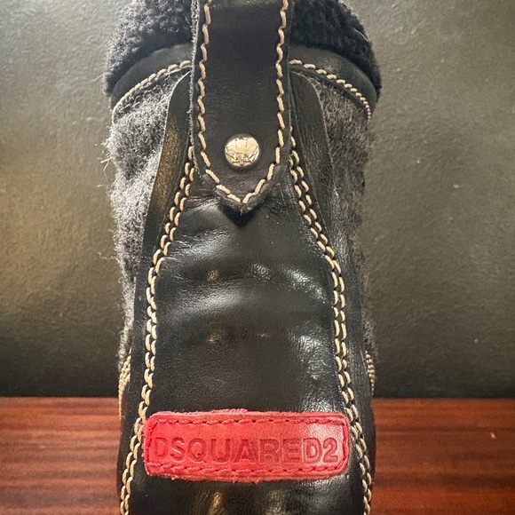 DSQUARED2 Black and Cream Heeled Boots 38 - Picture 5 of 7